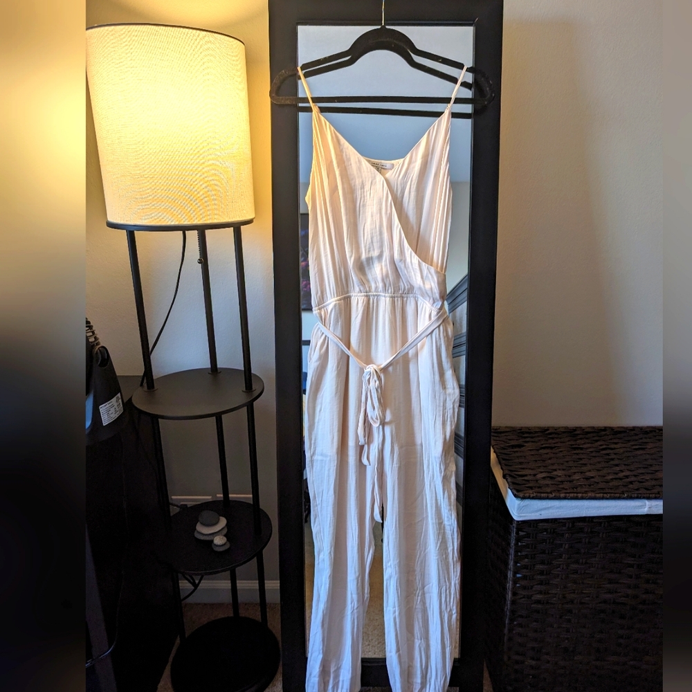 Large Naked Zebra Cream Jogger Jumpsuit